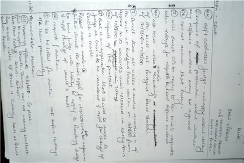 Crown Court Log of Judges Order